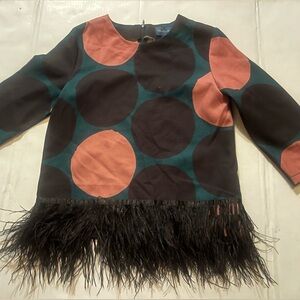 To La Roo feathered top